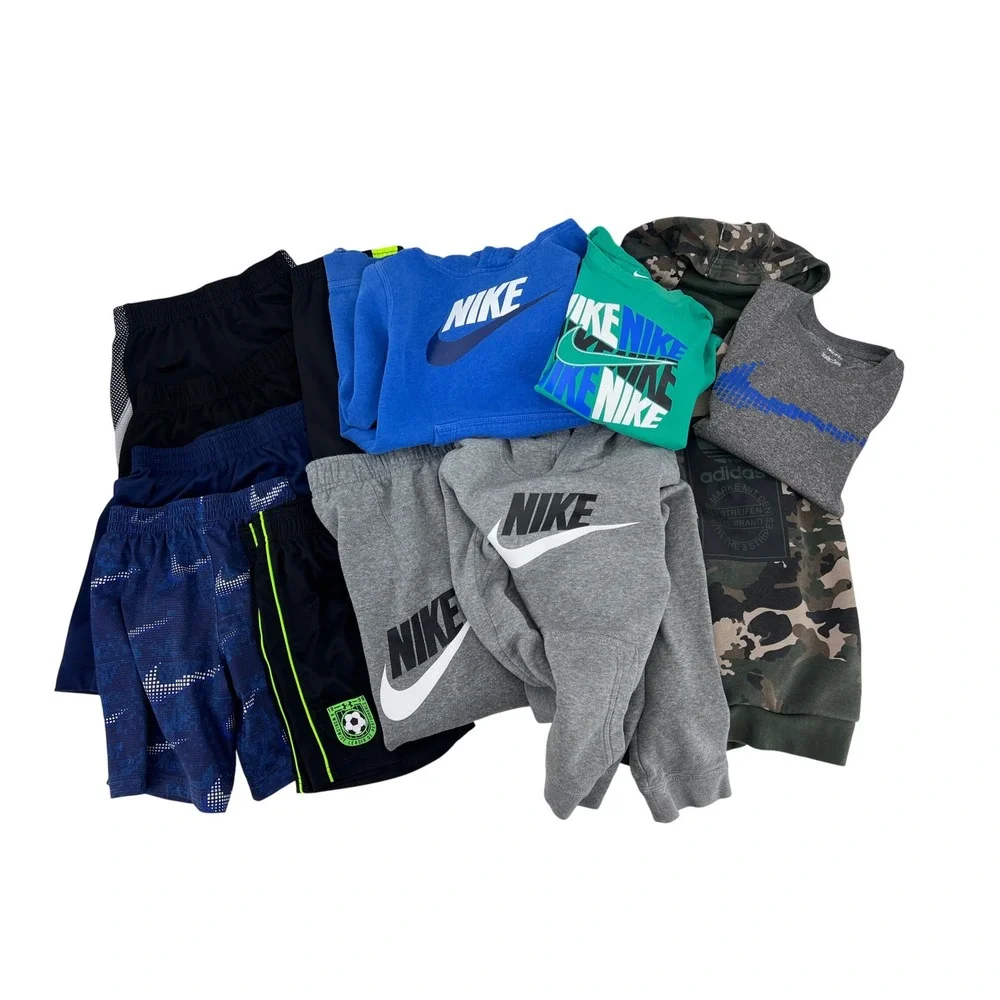 Nike Adidas Under Armour Activewear Bundle Boys S 6-7 Mixed Hoodies Shorts Tees